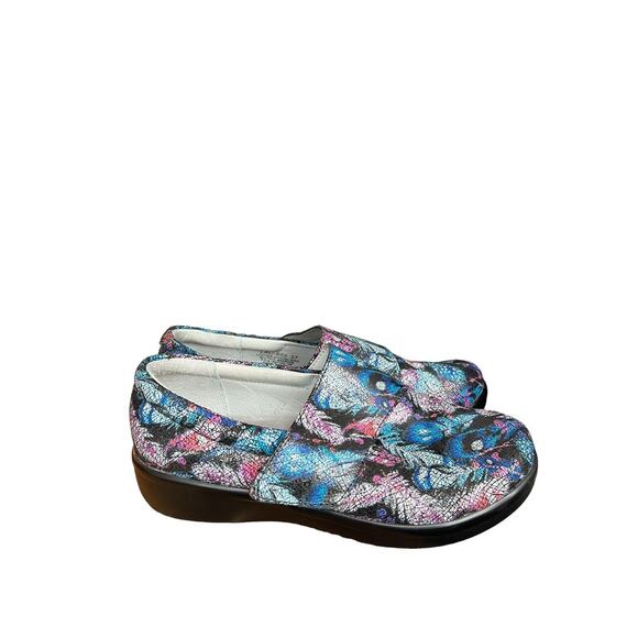 ALEGRIA Size 37 Lauryn LAU-885 Floral Loafer Comfort Shoes Purple Blue - Picture 3 of 7